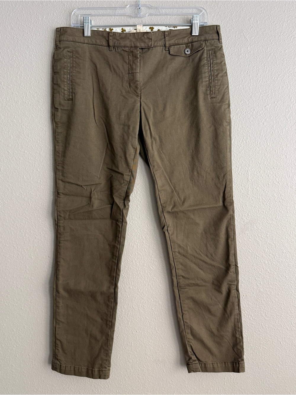 Brooks Brothers Women’s Sz 8 Khaki Low Rise Pants Olive Green Cotton Blend Y2K